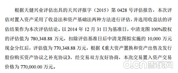 友利控股更新重组预案 中清龙图估值下调为77亿
